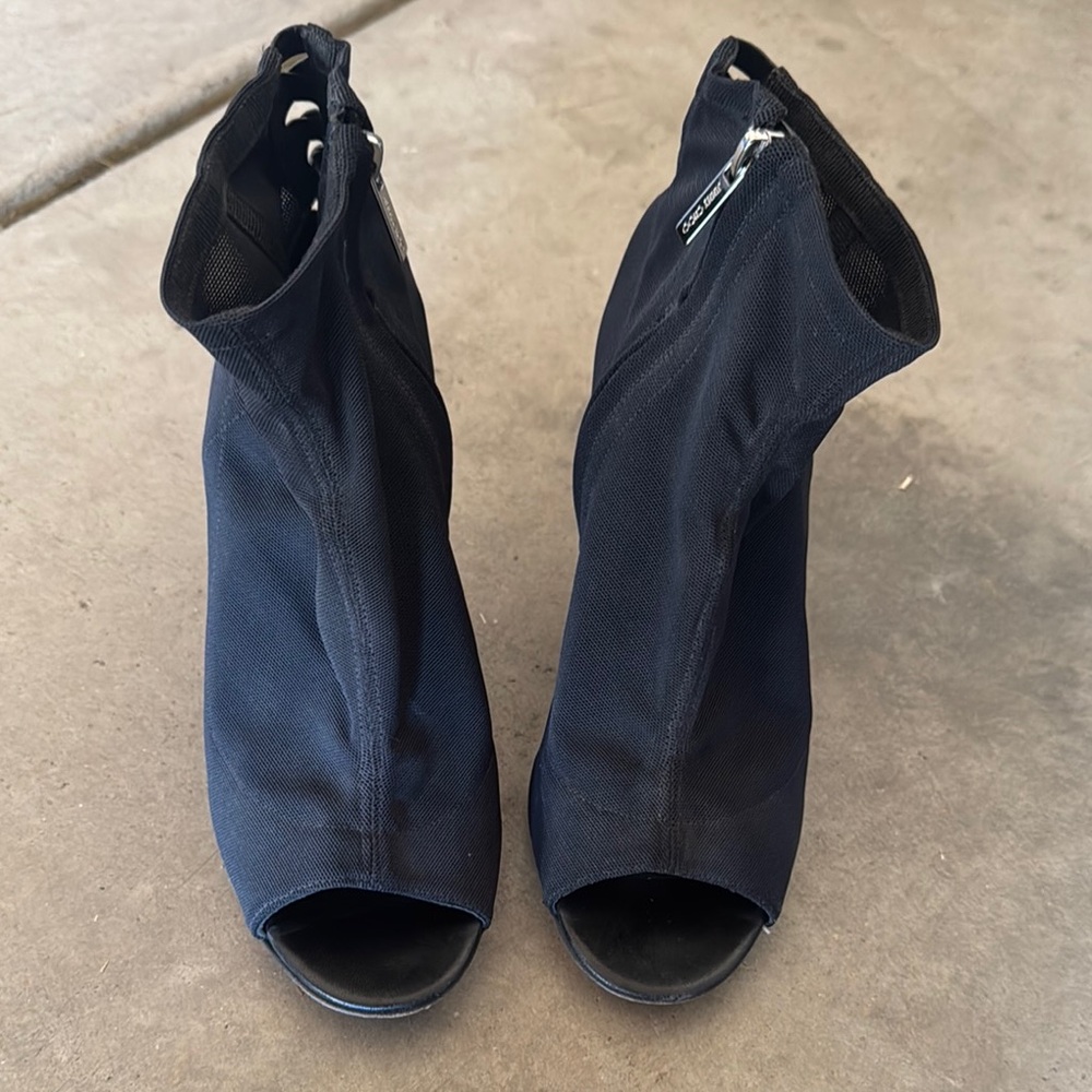 Jimmy Choo Black Peep-Toe Heeled Boots